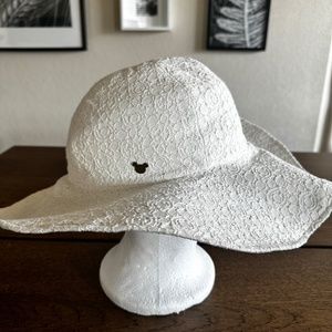 Disney Floppy Lace Hat/Disney Wide Brim Hat White Lace